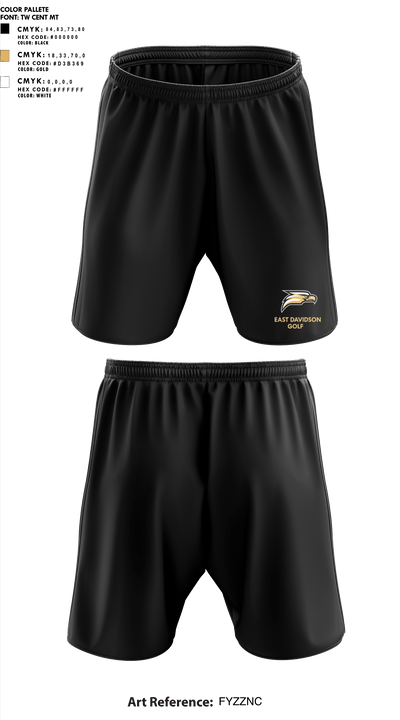 East Davidson High School Golf 60328937 Athletic Shorts With Pockets - 1