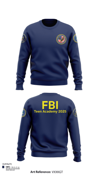 Crew Neck Sweatshirt, FBI Citizens Academy, , Teamtime, Team time, sublimation, custom sports apparel, team uniforms, spirit wear, spiritwear, sports uniforms, custom shirts, team store, custom team store, fundraiser sports, apparel fundraiser
