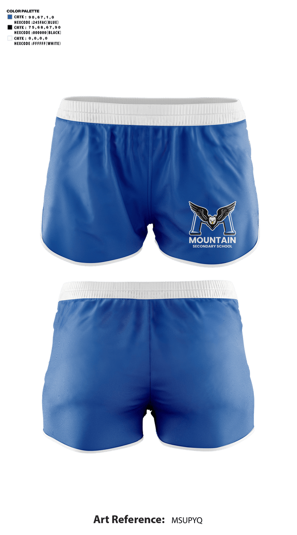 Womens Shorts, R.E. Mountain Secondary School, Spirit Store, Teamtime, Team time, sublimation, custom sports apparel, team uniforms, spirit wear, spiritwear, sports uniforms, custom shirts, team store, custom team store, fundraiser sports, apparel fundraiser