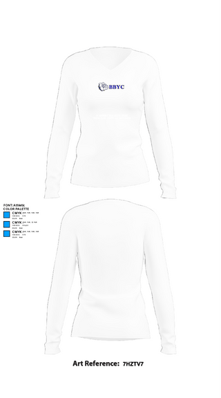 Women's Long Sleeve Vneck Shirt, Bloomingdale And Butler Youth Club Football and Cheer, Football, Teamtime, Team time, sublimation, custom sports apparel, team uniforms, spirit wear, spiritwear, sports uniforms, custom shirts, team store, custom team store, fundraiser sports, apparel fundraiser