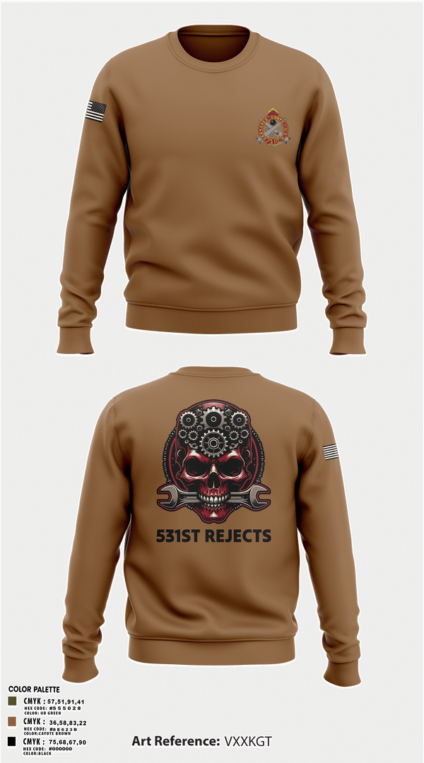 Crew Neck Sweatshirt, 531st Hospital Center, Army, Teamtime, Team time, sublimation, custom sports apparel, team uniforms, spirit wear, spiritwear, sports uniforms, custom shirts, team store, custom team store, fundraiser sports, apparel fundraiser