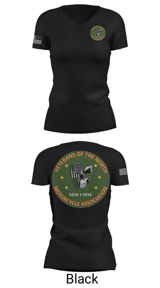Women's Short Sleeve Vneck Shirt, Veterans of the North, , Teamtime, Team time, sublimation, custom sports apparel, team uniforms, spirit wear, spiritwear, sports uniforms, custom shirts, team store, custom team store, fundraiser sports, apparel fundraiser