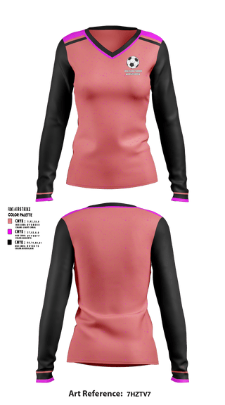 Womens Long Sleeve Vneck Shirt, Long Island Thunder, Women's Soccer, Teamtime, Team time, sublimation, custom sports apparel, team uniforms, spirit wear, spiritwear, sports uniforms, custom shirts, team store, custom team store, fundraiser sports, apparel fundraiser