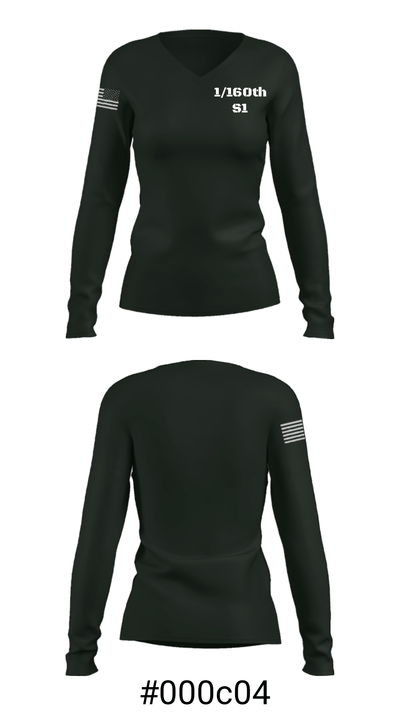 1/160th S1 49905895 Women's Long Sleeve V-neck Shirt - 29