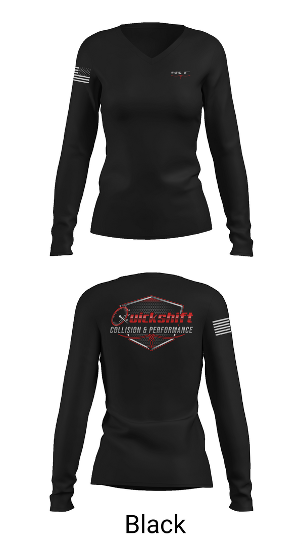 Womens Long Sleeve Vneck Shirt, Quickshift Collision & Performance, , Teamtime, Team time, sublimation, custom sports apparel, team uniforms, spirit wear, spiritwear, sports uniforms, custom shirts, team store, custom team store, fundraiser sports, apparel fundraiser