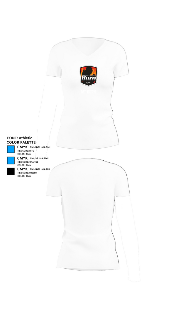 Womens Short Sleeve Vneck Shirt, Mi. Burn, Men's Soccer, Teamtime, Team time, sublimation, custom sports apparel, team uniforms, spirit wear, spiritwear, sports uniforms, custom shirts, team store, custom team store, fundraiser sports, apparel fundraiser