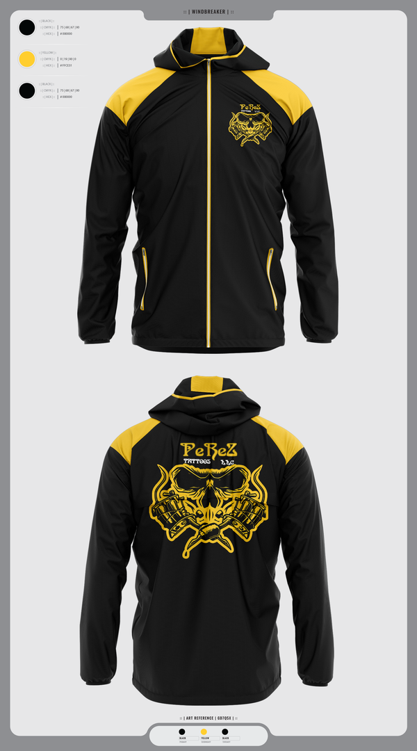 Windbreaker, PeReZ Tattoos, , Teamtime, Team time, sublimation, custom sports apparel, team uniforms, spirit wear, spiritwear, sports uniforms, custom shirts, team store, custom team store, fundraiser sports, apparel fundraiser