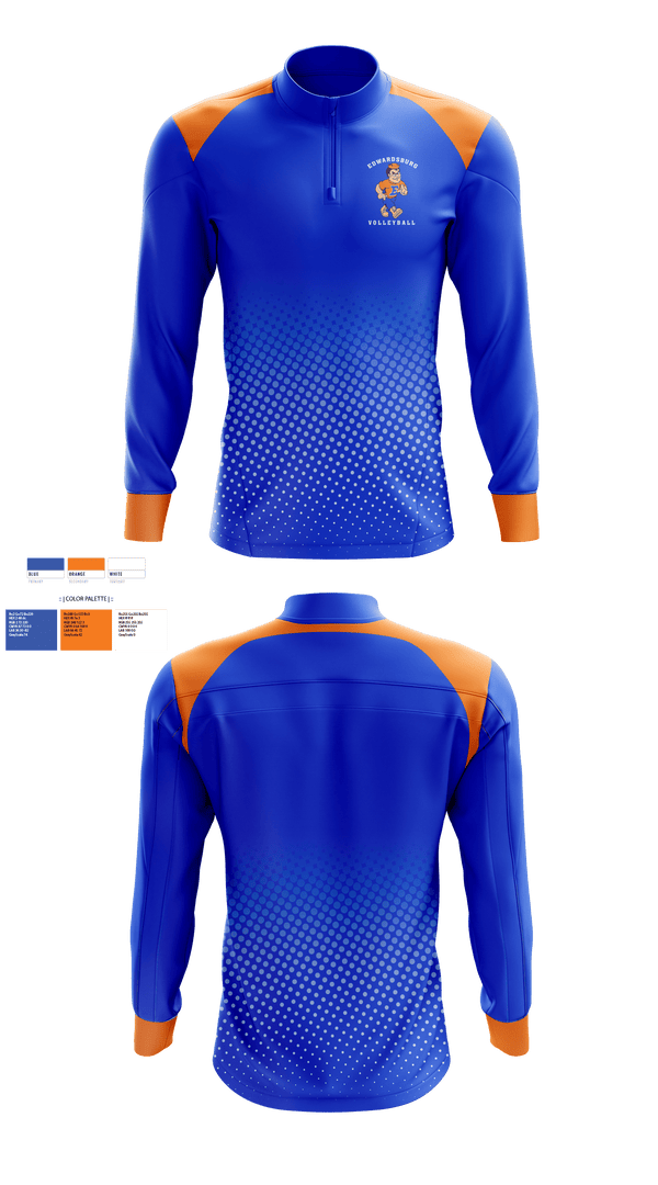 Quarter Zip Jacket, Edwardsburg Middle School Volleyball, Men's Volleyball, Teamtime, Team time, sublimation, custom sports apparel, team uniforms, spirit wear, spiritwear, sports uniforms, custom shirts, team store, custom team store, fundraiser sports, apparel fundraiser