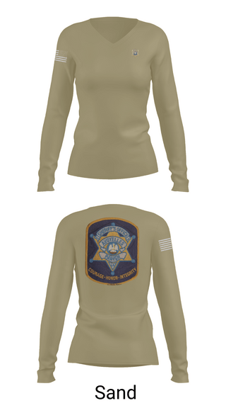 Womens Long Sleeve Vneck Shirt, Criminal Investigation, , Teamtime, Team time, sublimation, custom sports apparel, team uniforms, spirit wear, spiritwear, sports uniforms, custom shirts, team store, custom team store, fundraiser sports, apparel fundraiser