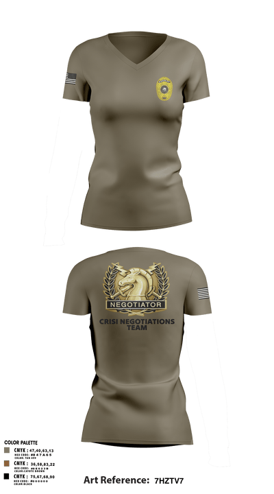 HCSO CNT 41668250 Women's Short Sleeve V-neck Shirt - 4