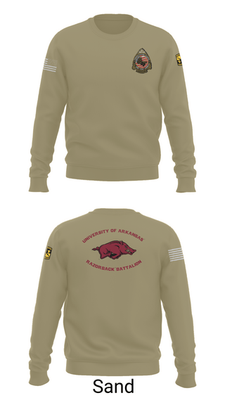 Crew Neck Sweatshirt, University of Arkansas Army ROTC - Razorback Battalion, Army, Teamtime, Team time, sublimation, custom sports apparel, team uniforms, spirit wear, spiritwear, sports uniforms, custom shirts, team store, custom team store, fundraiser sports, apparel fundraiser