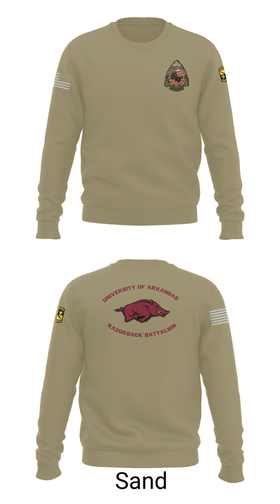 University of Arkansas Army ROTC - Razorback Battalion 15416563 Crew Neck Sweatshirt - 85