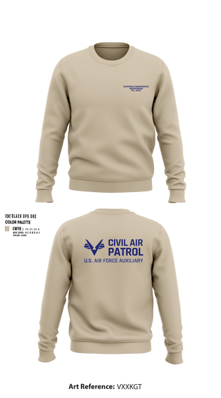 Crew Neck Sweatshirt, VFW Post 8191Patrick Composite Squadron, Air Force, Teamtime, Team time, sublimation, custom sports apparel, team uniforms, spirit wear, spiritwear, sports uniforms, custom shirts, team store, custom team store, fundraiser sports, apparel fundraiser