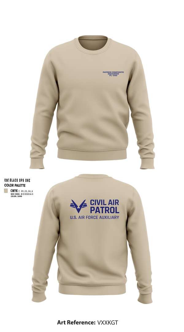 Crew Neck Sweatshirt, VFW Post 8191Patrick Composite Squadron, Air Force, Teamtime, Team time, sublimation, custom sports apparel, team uniforms, spirit wear, spiritwear, sports uniforms, custom shirts, team store, custom team store, fundraiser sports, apparel fundraiser