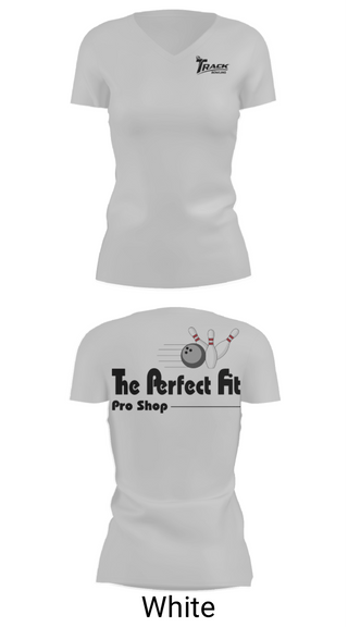 Womens Short Sleeve Vneck Shirt, The Perfect Pro Shop, Bowling, Teamtime, Team time, sublimation, custom sports apparel, team uniforms, spirit wear, spiritwear, sports uniforms, custom shirts, team store, custom team store, fundraiser sports, apparel fundraiser
