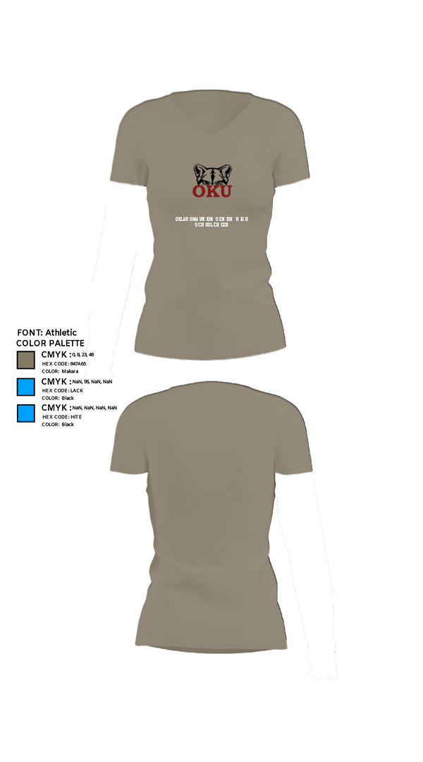 Womens Short Sleeve Vneck Shirt, Oklahoma Union Senior High School Cheer, Cheer, Teamtime, Team time, sublimation, custom sports apparel, team uniforms, spirit wear, spiritwear, sports uniforms, custom shirts, team store, custom team store, fundraiser sports, apparel fundraiser