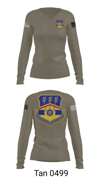 Women's Long Sleeve Vneck Shirt, 123d Contingency Response Group, Air Force, Teamtime, Team time, sublimation, custom sports apparel, team uniforms, spirit wear, spiritwear, sports uniforms, custom shirts, team store, custom team store, fundraiser sports, apparel fundraiser