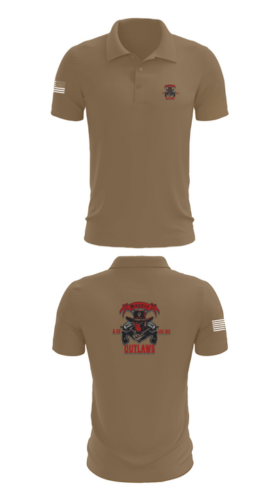 1st Cav 3rd BEB ACO “Outlaw” 26050873 Short Sleeve Performance Polo - 7