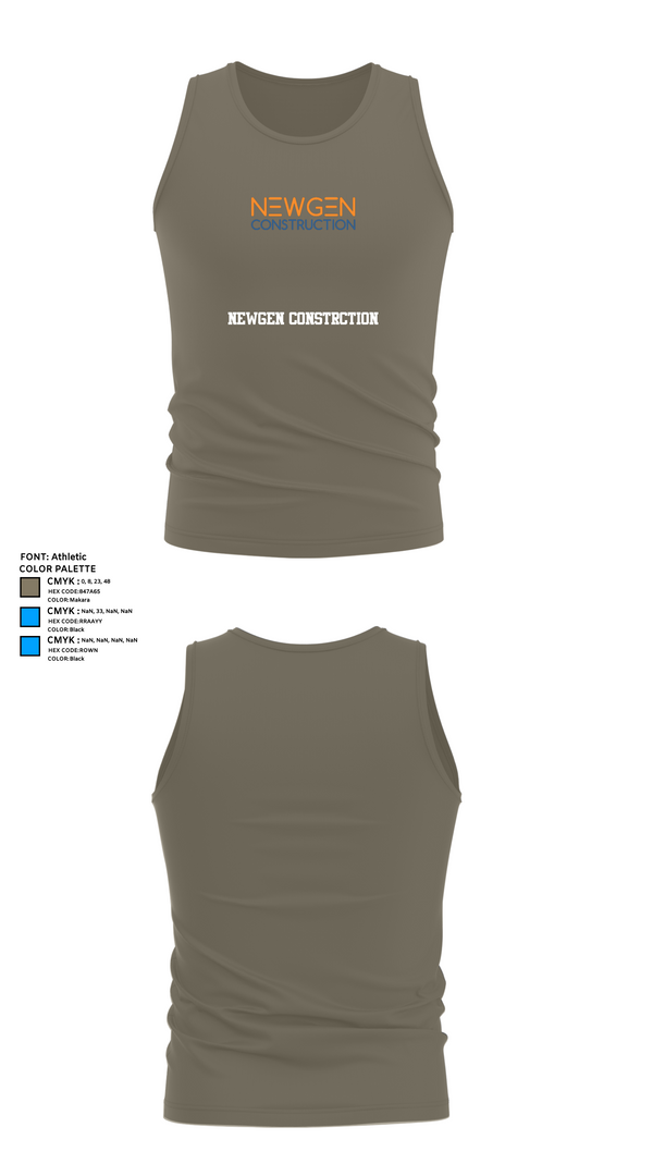 Tank Top, Newgen Constrction, , Teamtime, Team time, sublimation, custom sports apparel, team uniforms, spirit wear, spiritwear, sports uniforms, custom shirts, team store, custom team store, fundraiser sports, apparel fundraiser