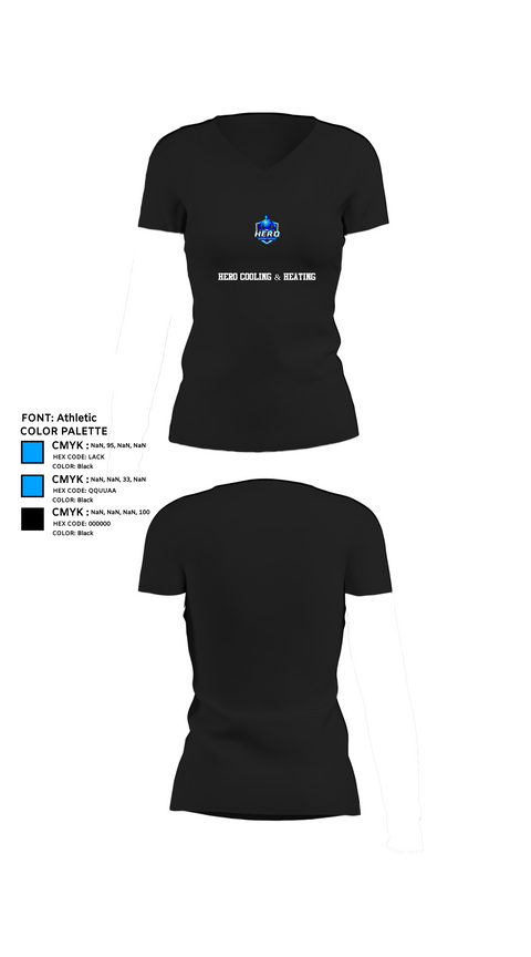 Womens Short Sleeve Vneck Shirt, Hero Cooling & Heating, , Teamtime, Team time, sublimation, custom sports apparel, team uniforms, spirit wear, spiritwear, sports uniforms, custom shirts, team store, custom team store, fundraiser sports, apparel fundraiser