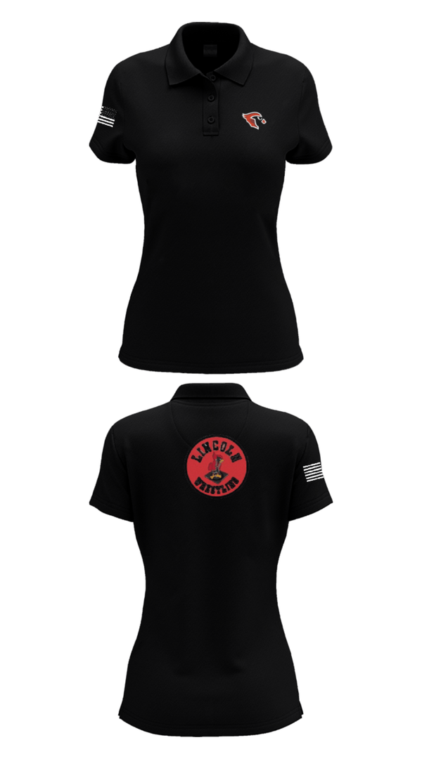 Womens Short Sleeve Performance Polo, Lincoln High School Wrestling, Wrestling, Teamtime, Team time, sublimation, custom sports apparel, team uniforms, spirit wear, spiritwear, sports uniforms, custom shirts, team store, custom team store, fundraiser sports, apparel fundraiser