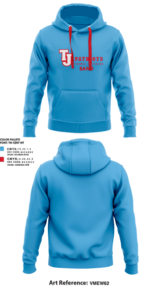 Hoodie, Thomas Jefferson High School Band, Spirit Store, Teamtime, Team time, sublimation, custom sports apparel, team uniforms, spirit wear, spiritwear, sports uniforms, custom shirts, team store, custom team store, fundraiser sports, apparel fundraiser