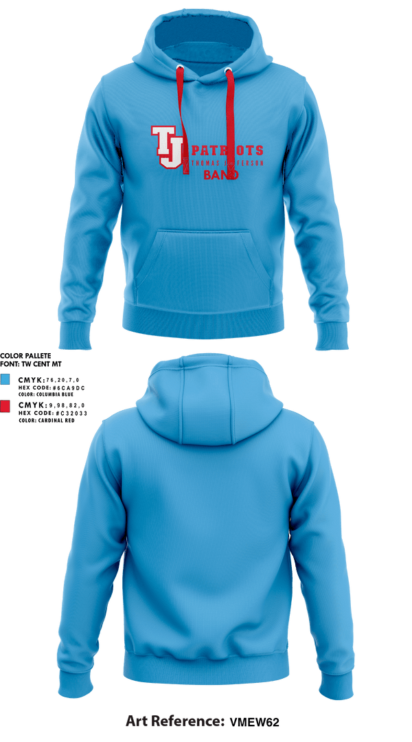 Hoodie, Thomas Jefferson High School Band, Spirit Store, Teamtime, Team time, sublimation, custom sports apparel, team uniforms, spirit wear, spiritwear, sports uniforms, custom shirts, team store, custom team store, fundraiser sports, apparel fundraiser