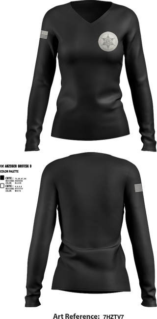 Womens Long Sleeve Vneck Shirt, Fresno Sheriff Youth Academy, , Teamtime, Team time, sublimation, custom sports apparel, team uniforms, spirit wear, spiritwear, sports uniforms, custom shirts, team store, custom team store, fundraiser sports, apparel fundraiser