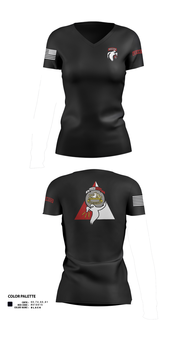 Womens Short Sleeve Vneck Shirt, Ghost Platoon, HHC, 2-8 CAV, 1ABCT, 1CD, , Teamtime, Team time, sublimation, custom sports apparel, team uniforms, spirit wear, spiritwear, sports uniforms, custom shirts, team store, custom team store, fundraiser sports, apparel fundraiser