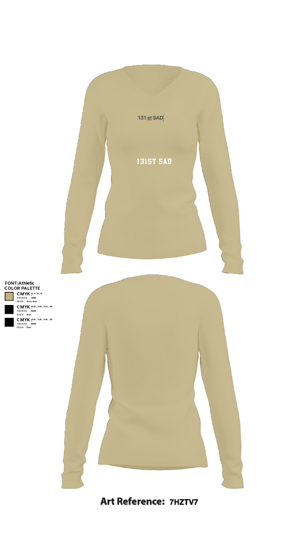 Women's Long Sleeve Vneck Shirt, 131st SAD, Army, Teamtime, Team time, sublimation, custom sports apparel, team uniforms, spirit wear, spiritwear, sports uniforms, custom shirts, team store, custom team store, fundraiser sports, apparel fundraiser