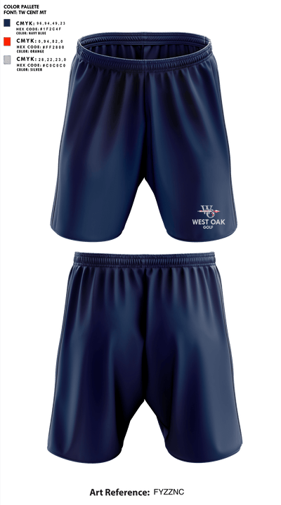 West Oak High School Golf 50925160 Athletic Shorts With Pockets - 1