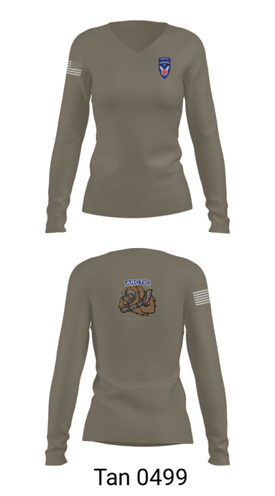 539th CTC(L) 64656051 Women's Long Sleeve V-neck Shirt - 77