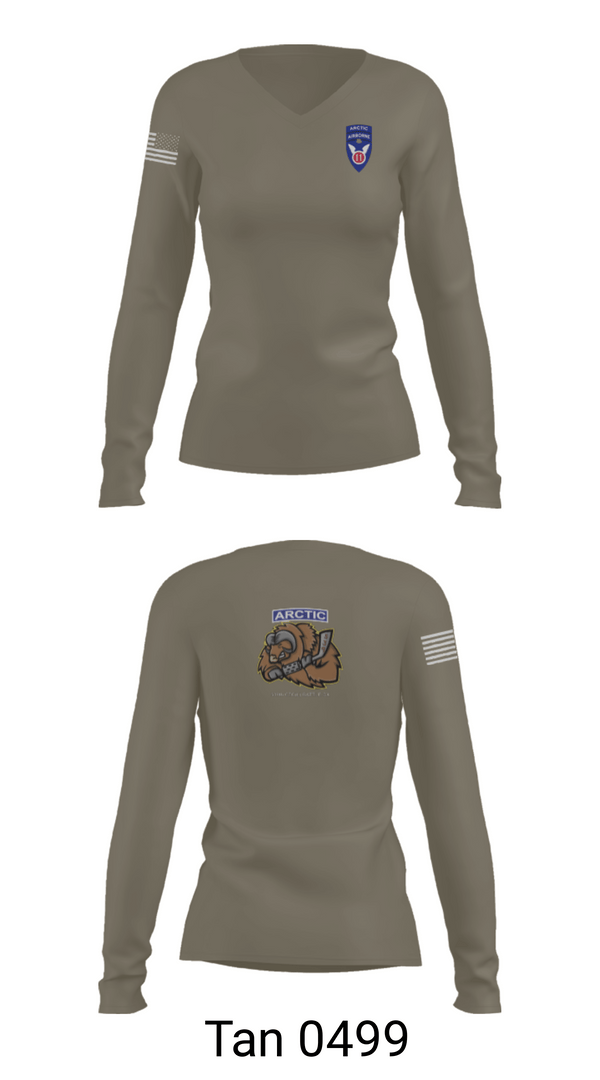 Women's Long Sleeve Vneck Shirt, 539th CTC(L), Army, Teamtime, Team time, sublimation, custom sports apparel, team uniforms, spirit wear, spiritwear, sports uniforms, custom shirts, team store, custom team store, fundraiser sports, apparel fundraiser