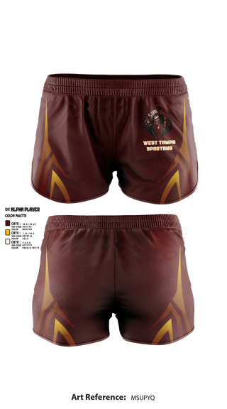 Womens Shorts, West Tampa spartans, , Teamtime, Team time, sublimation, custom sports apparel, team uniforms, spirit wear, spiritwear, sports uniforms, custom shirts, team store, custom team store, fundraiser sports, apparel fundraiser