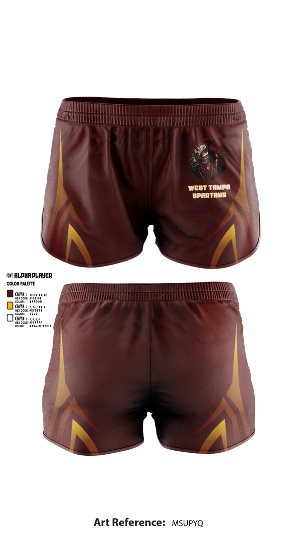 Womens Shorts, West Tampa spartans, , Teamtime, Team time, sublimation, custom sports apparel, team uniforms, spirit wear, spiritwear, sports uniforms, custom shirts, team store, custom team store, fundraiser sports, apparel fundraiser