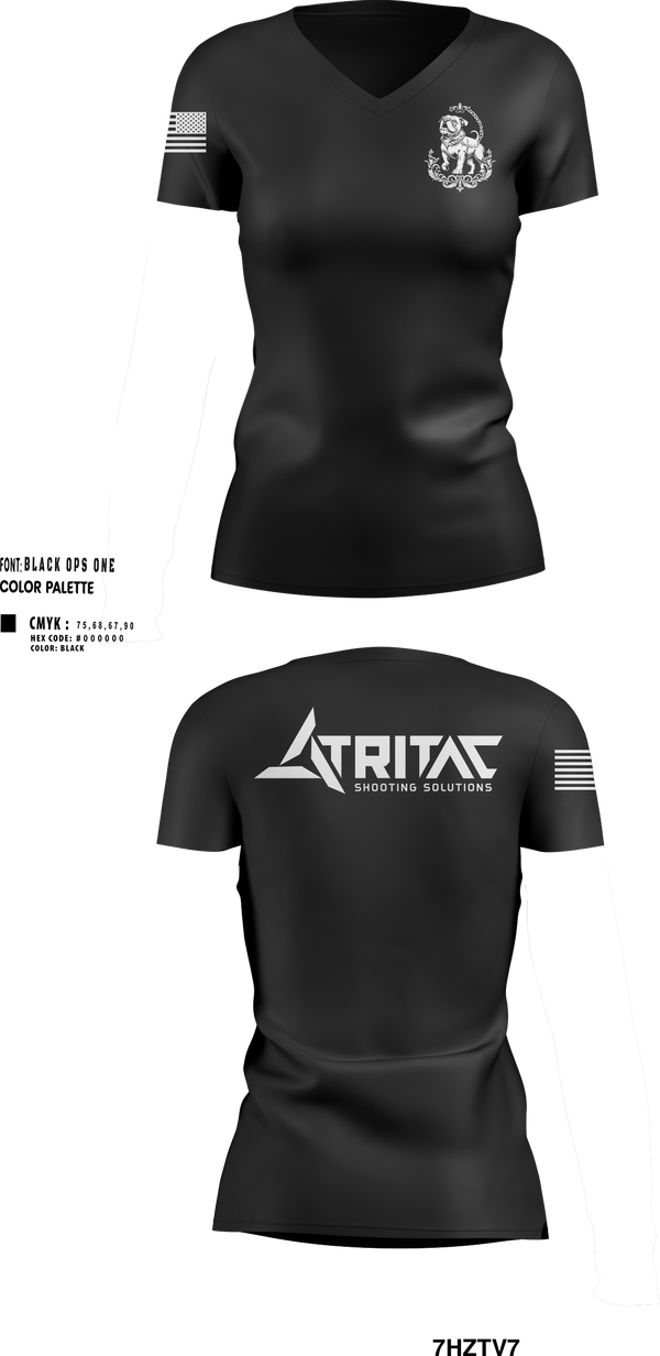 Womens Short Sleeve Vneck Shirt, Tritac Shooting Solutions, , Teamtime, Team time, sublimation, custom sports apparel, team uniforms, spirit wear, spiritwear, sports uniforms, custom shirts, team store, custom team store, fundraiser sports, apparel fundraiser