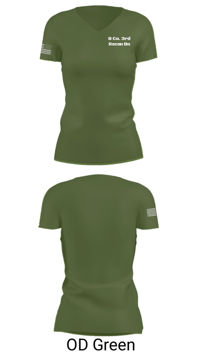 B Co. 3rd Recon Bn 24537683 Women's Short Sleeve V-neck Shirt - 48