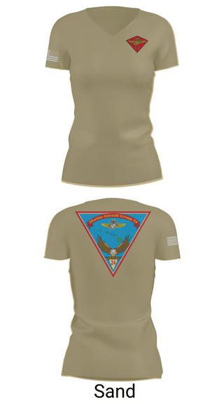 Womens Short Sleeve Vneck Shirt, Marine Air Group 24, Marines, Teamtime, Team time, sublimation, custom sports apparel, team uniforms, spirit wear, spiritwear, sports uniforms, custom shirts, team store, custom team store, fundraiser sports, apparel fundraiser