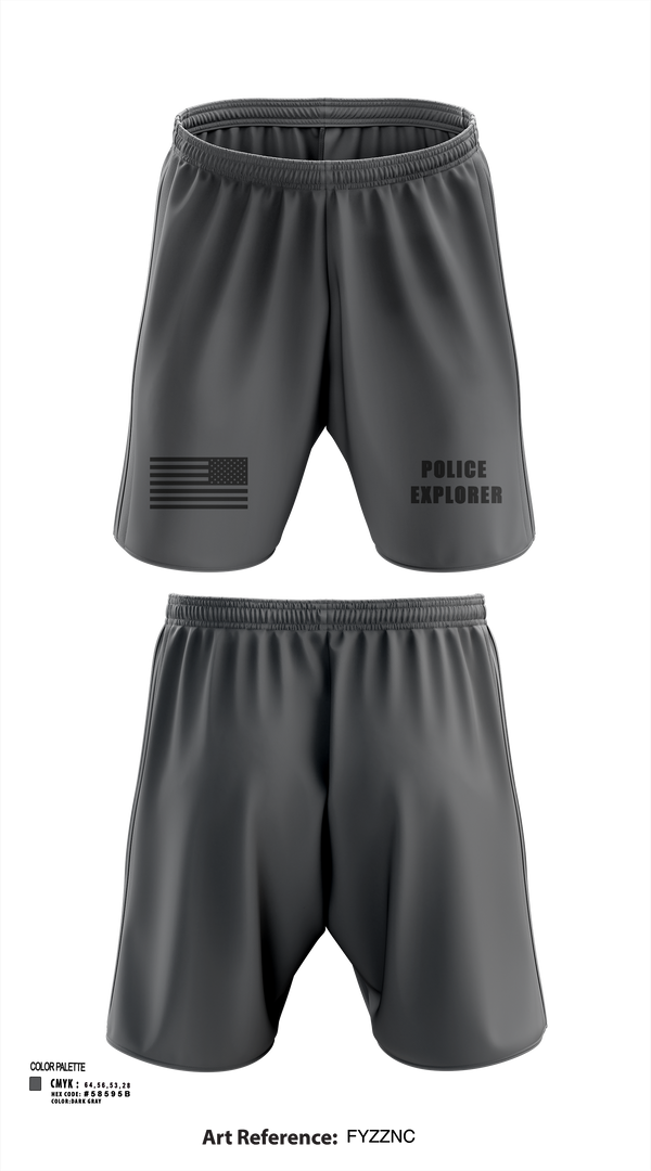 Athletic Shorts With Pockets, Police Explorer, Police, Teamtime, Team time, sublimation, custom sports apparel, team uniforms, spirit wear, spiritwear, sports uniforms, custom shirts, team store, custom team store, fundraiser sports, apparel fundraiser