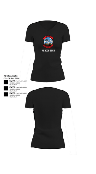 Womens Short Sleeve Vneck Shirt, 75 HCOS SGGD, Air Force, Teamtime, Team time, sublimation, custom sports apparel, team uniforms, spirit wear, spiritwear, sports uniforms, custom shirts, team store, custom team store, fundraiser sports, apparel fundraiser