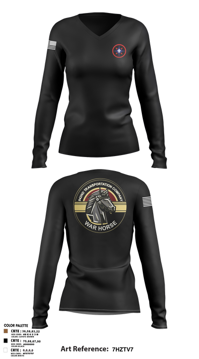942nd TC 26291785 Women's Long Sleeve V-neck Shirt - 3