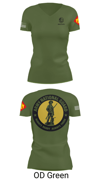 Womens Short Sleeve Vneck Shirt, Recruiting & Retention Battalion, National Guard, Teamtime, Team time, sublimation, custom sports apparel, team uniforms, spirit wear, spiritwear, sports uniforms, custom shirts, team store, custom team store, fundraiser sports, apparel fundraiser