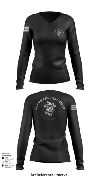 Womens Long Sleeve Vneck Shirt, SCR SWAT, , Teamtime, Team time, sublimation, custom sports apparel, team uniforms, spirit wear, spiritwear, sports uniforms, custom shirts, team store, custom team store, fundraiser sports, apparel fundraiser