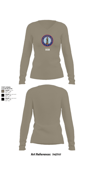 Women's Long Sleeve Vneck Shirt, Ben, National Guard, Teamtime, Team time, sublimation, custom sports apparel, team uniforms, spirit wear, spiritwear, sports uniforms, custom shirts, team store, custom team store, fundraiser sports, apparel fundraiser