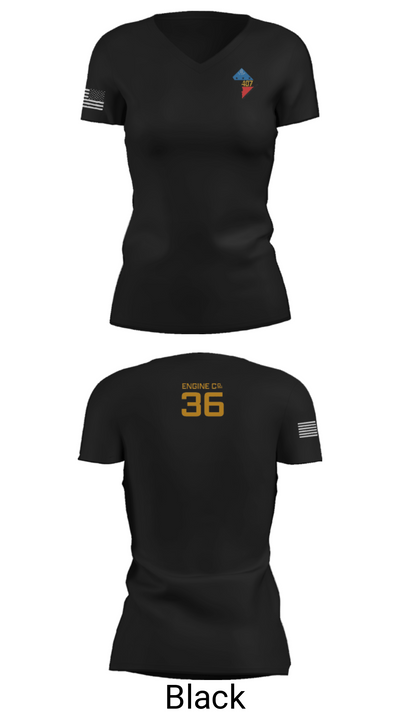 Rescue Engine 56DCFD RTC407 9148046 Women's Short Sleeve V-neck Shirt - 28