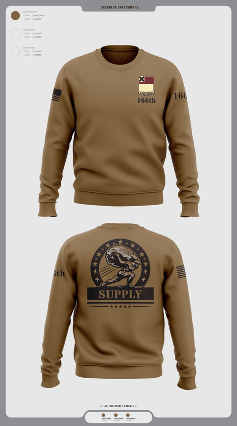 Crew Neck Sweatshirt, HHD 166th Regiment, Army, Teamtime, Team time, sublimation, custom sports apparel, team uniforms, spirit wear, spiritwear, sports uniforms, custom shirts, team store, custom team store, fundraiser sports, apparel fundraiser