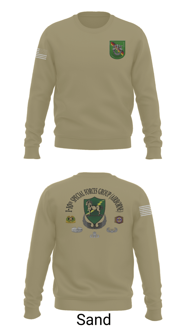 Crew Neck Sweatshirt, 1-10 SFG FSC, Army, Teamtime, Team time, sublimation, custom sports apparel, team uniforms, spirit wear, spiritwear, sports uniforms, custom shirts, team store, custom team store, fundraiser sports, apparel fundraiser