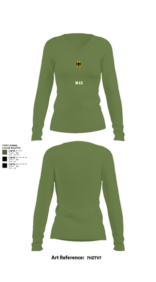 Women's Long Sleeve Vneck Shirt, Max, Air Force, Teamtime, Team time, sublimation, custom sports apparel, team uniforms, spirit wear, spiritwear, sports uniforms, custom shirts, team store, custom team store, fundraiser sports, apparel fundraiser
