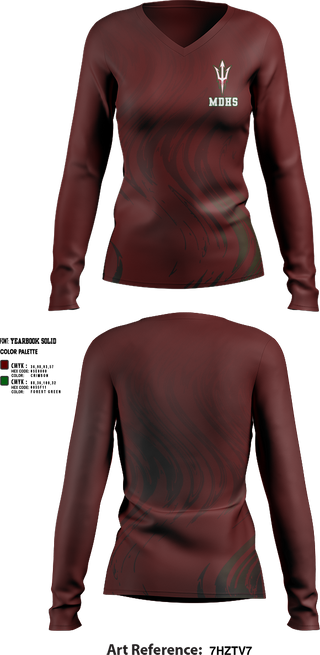 Womens Long Sleeve Vneck Shirt, Mount Diablo High School Swimming, Swimming, Teamtime, Team time, sublimation, custom sports apparel, team uniforms, spirit wear, spiritwear, sports uniforms, custom shirts, team store, custom team store, fundraiser sports, apparel fundraiser