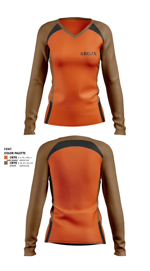 Womens Long Sleeve Vneck Shirt, ARG3X, Cycling, Teamtime, Team time, sublimation, custom sports apparel, team uniforms, spirit wear, spiritwear, sports uniforms, custom shirts, team store, custom team store, fundraiser sports, apparel fundraiser